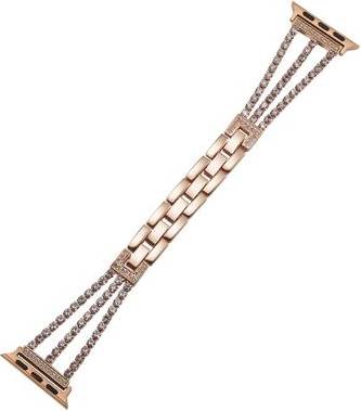 Apple Watch Rows Rhinestone Bracelet Strap - Rose Gold