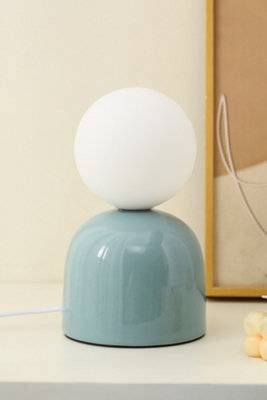 Small Ceramic Blue Opaque Glass Head