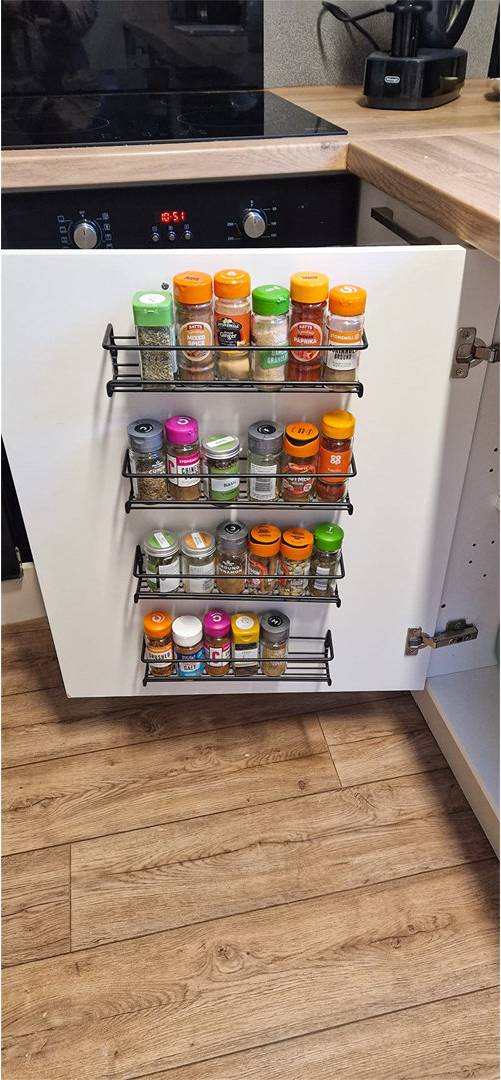 Belfry Kitchen Cabinet Spice Rack Black