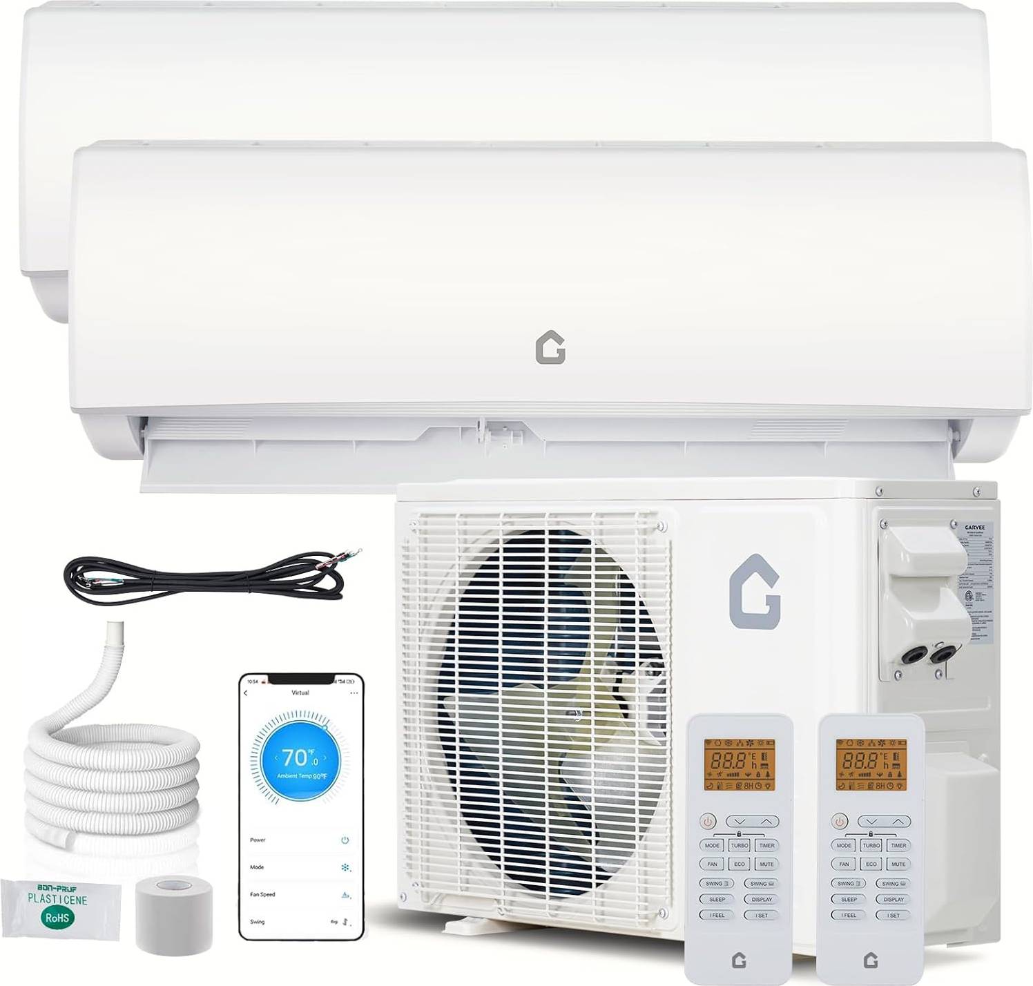 Split system air conditioner Garvee 2 Zone Mini Split AC Heating System