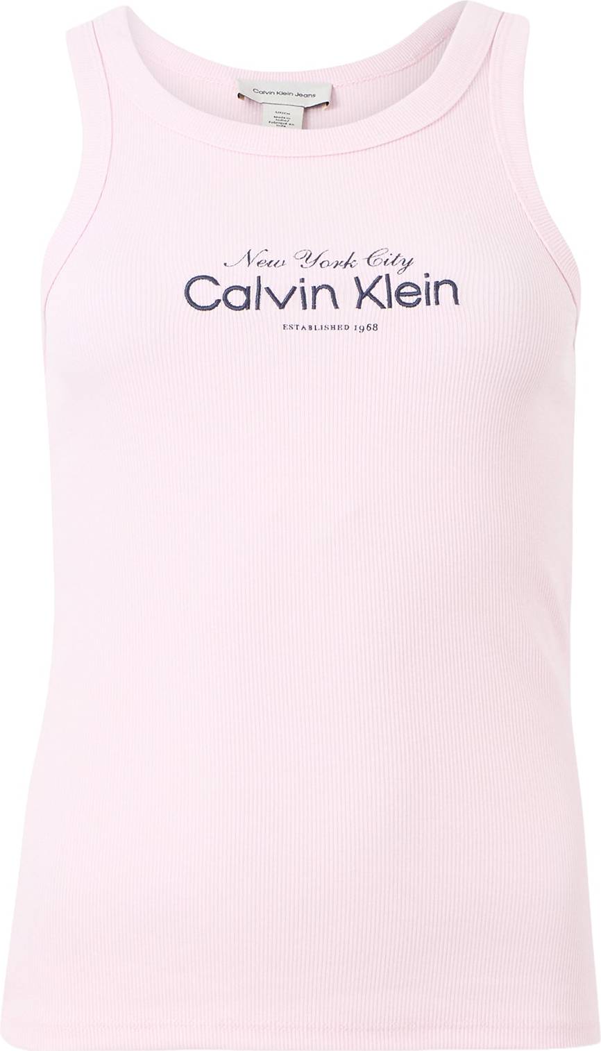 Calvin Klein Jeans Ribbed Graphic Logo Tank - Pink