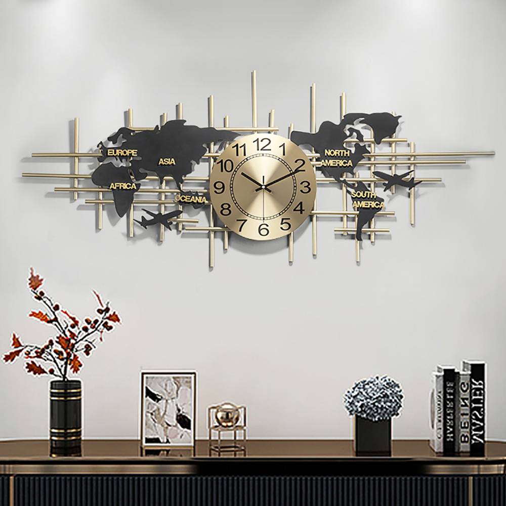 38 Inch Modern Metal Large Map