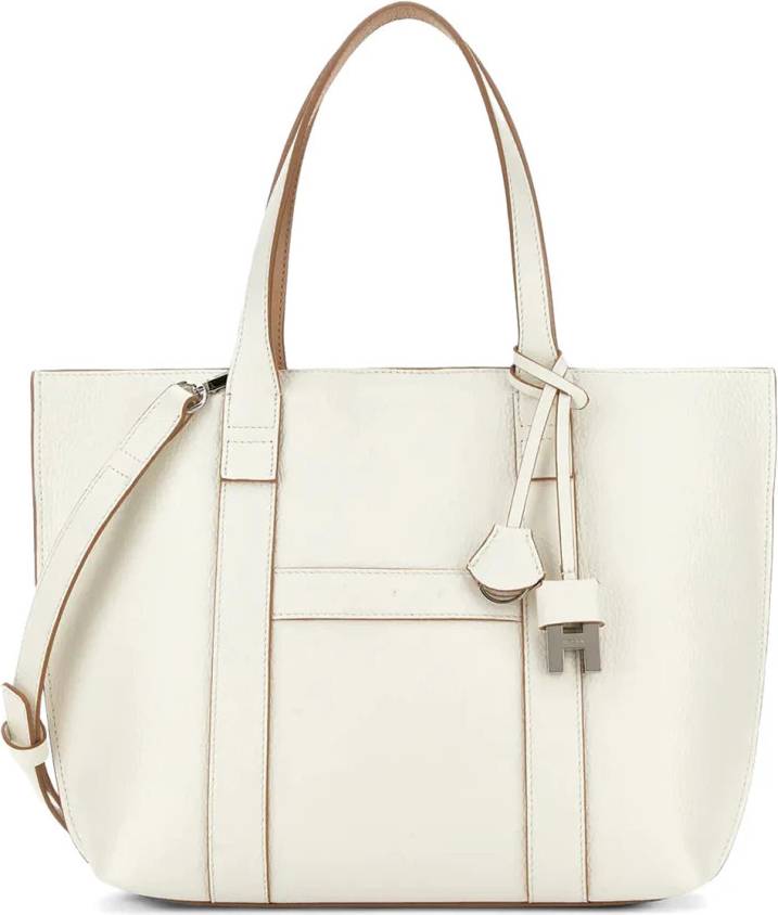 Hogan Small Script Shopping Bag - Beige