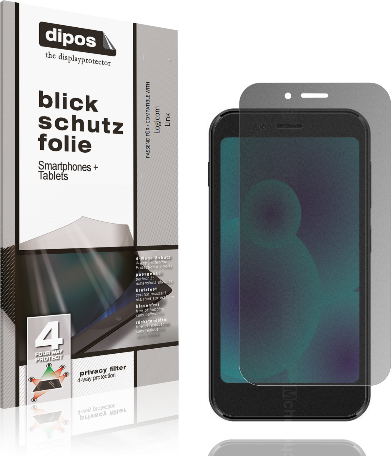 Dipos Logicom Link Privacy 4-Way Screen Protector
