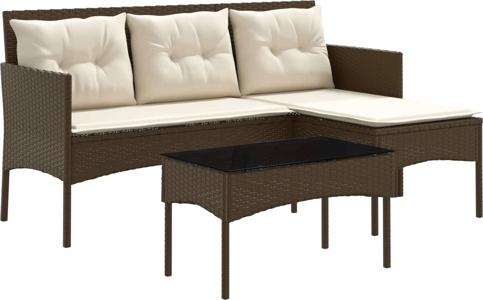 vidaXL Gartensofa Set 2 Tlg Poly Rattan Lounge-Set