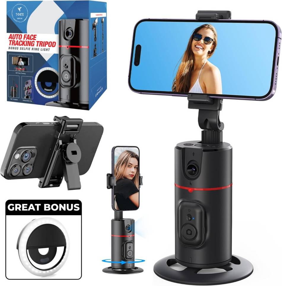 Phone Tripod 360 Rotation Auto Face Tracking