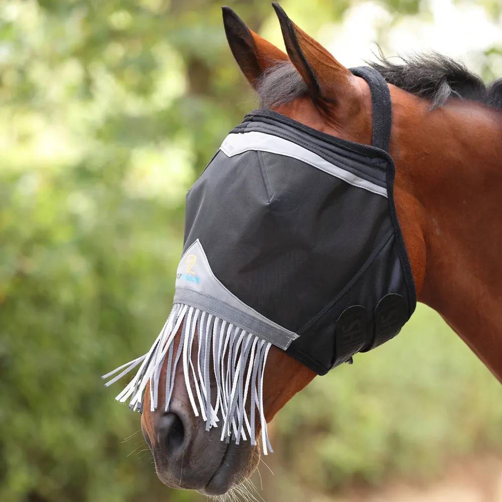 Shires FlyGuard Pro Fine Mesh Earless Fly Mask - Jet
