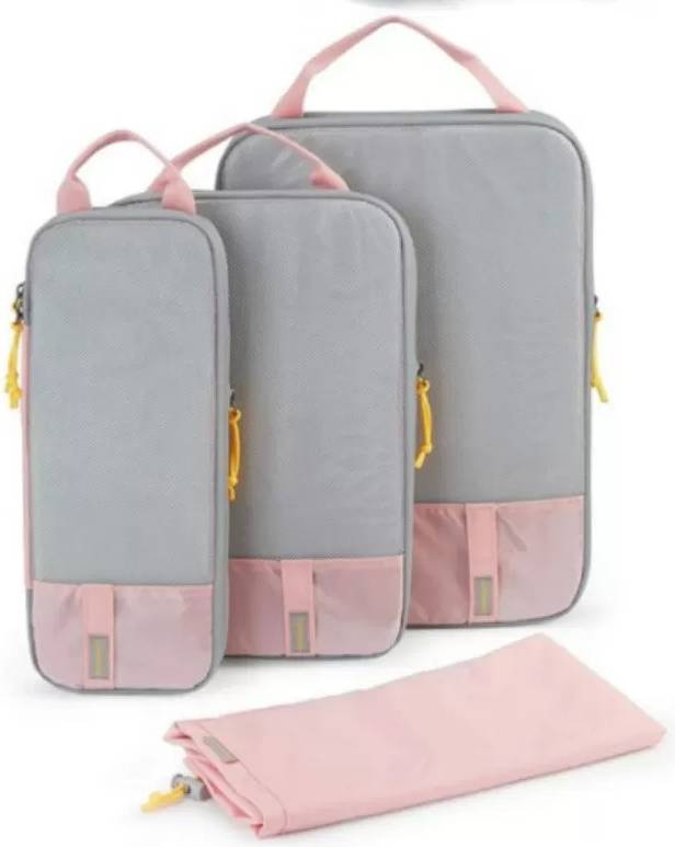 Resväskor set 3 INF Set 3 Packkuber Rosa
