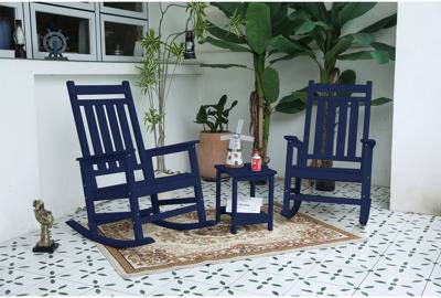 Lark manor Lark Manor Weather Rocking Chair Set 3-Piece With Side Table
