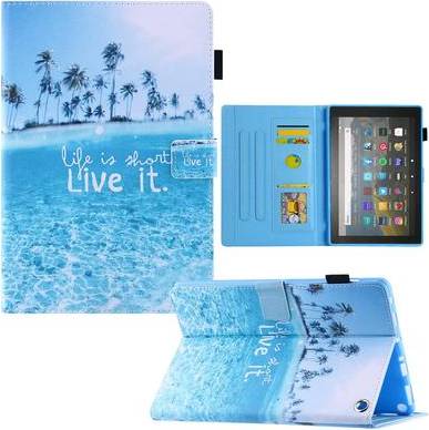 Amazon Fire Max 11 Pattern Leather Case Beach