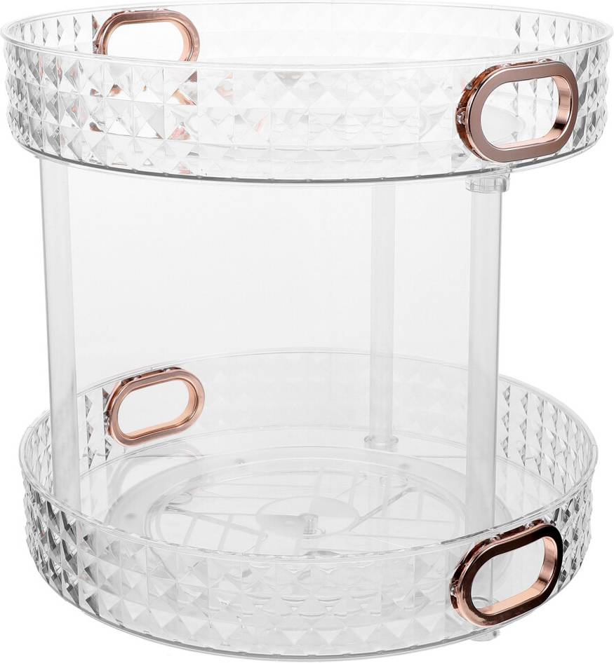 Totority 2Pcs Transparent Multi-Function Kitchen Rotation Shelf Organizer