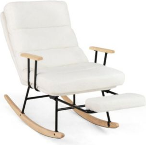 Nursery chair SlickBlue Nursery Rocking Chair Teddy Velvet Upholstery Rocking Chair
