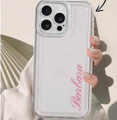 Shein Customized Signature Simple Transparent Shockproof Phone Case