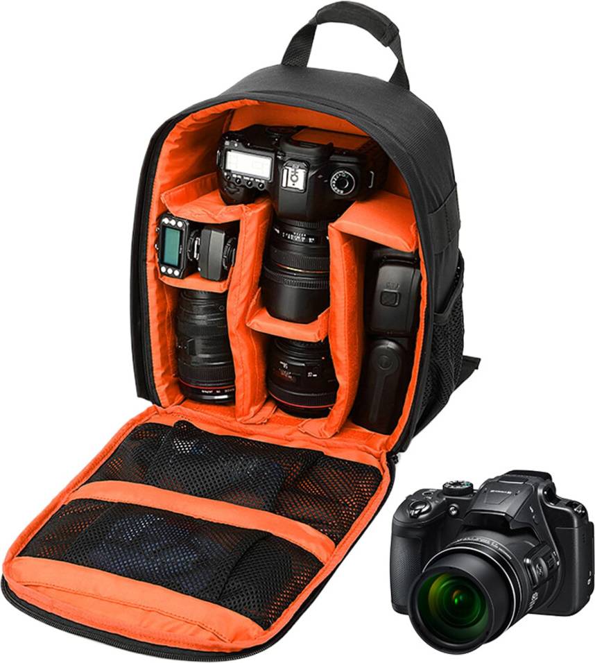 Camera Backpack Large Bag Orange