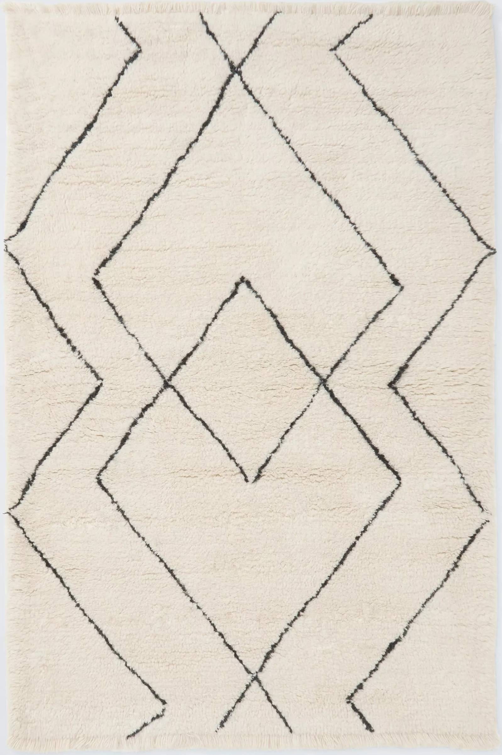 John Lewis Riad Diamond Berber Hand Tufted Pure Wool Rug White Ivory
