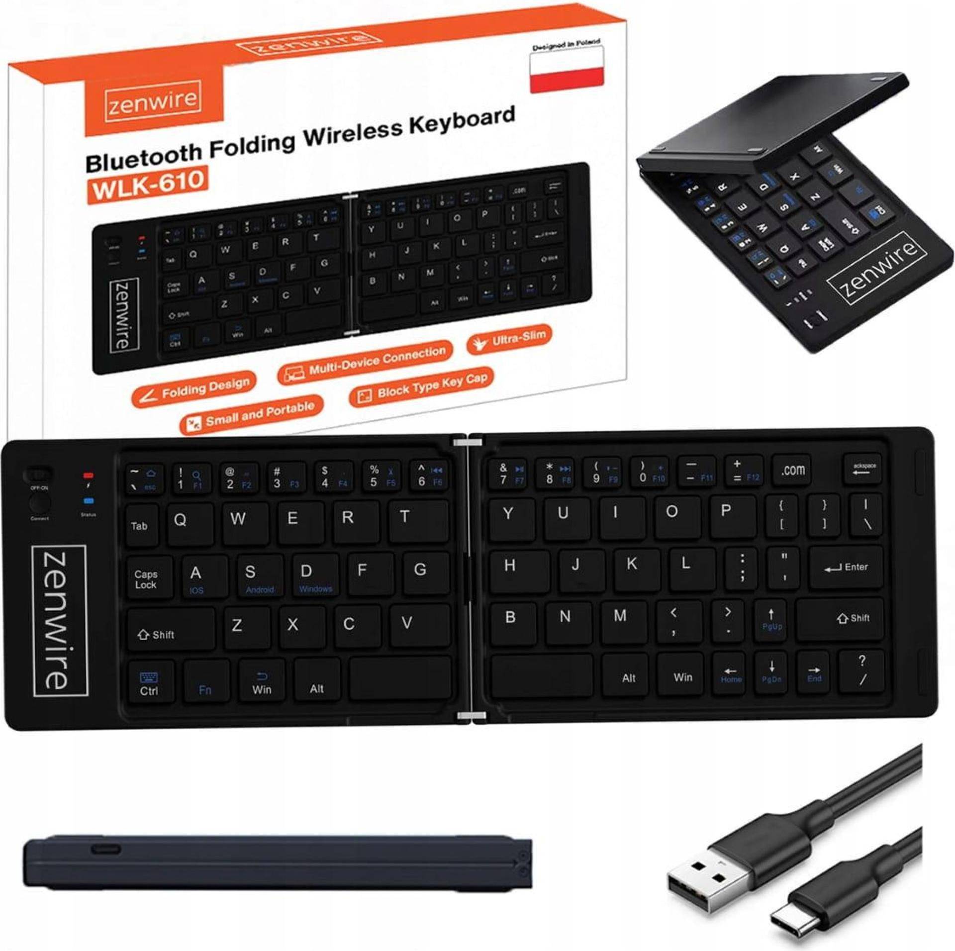 Zenwire Foldable Mini Wireless Bluetooth Keyboard