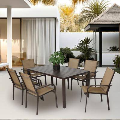 7 pc patio sets 7 PC Outdoor with Rectangular Table Patio Dining Set