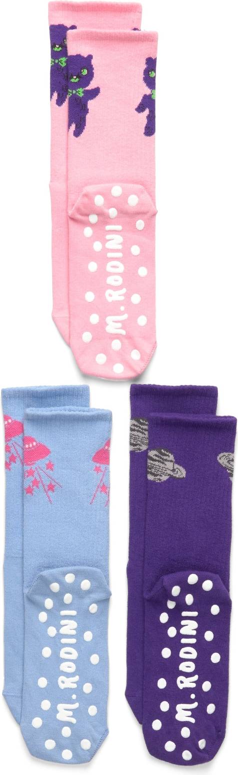 Mini Rodini Planet 3-Pack Anti-Slip Socks - Multi/Patterned