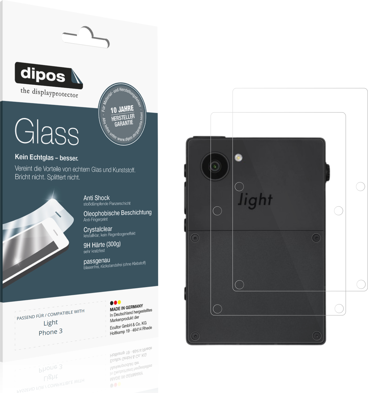 Dipos Screen Protector For Light Phone 3 Rückseite