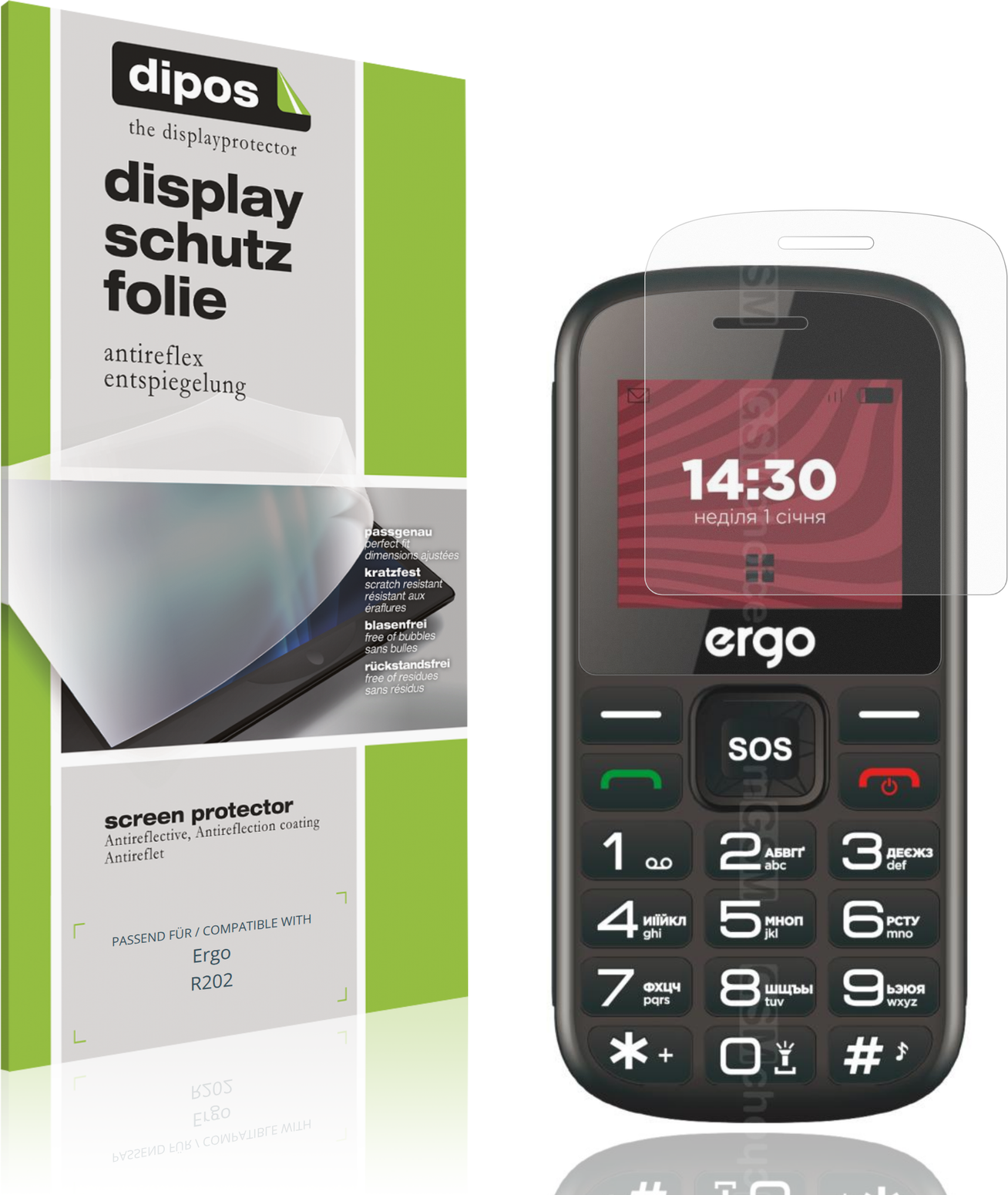 Dipos Screen Protector For Ergo R202 4x