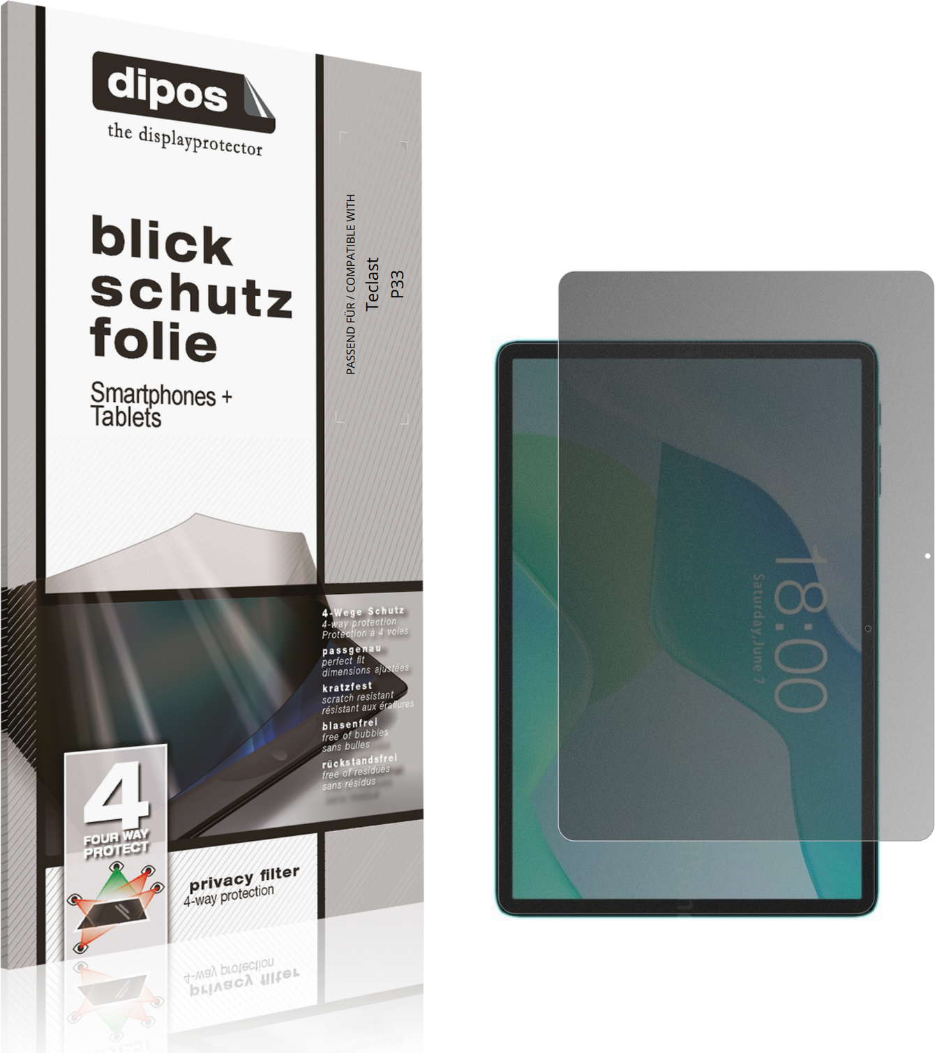 Dipos Teclast P33 Privacy Filter Screen Protector