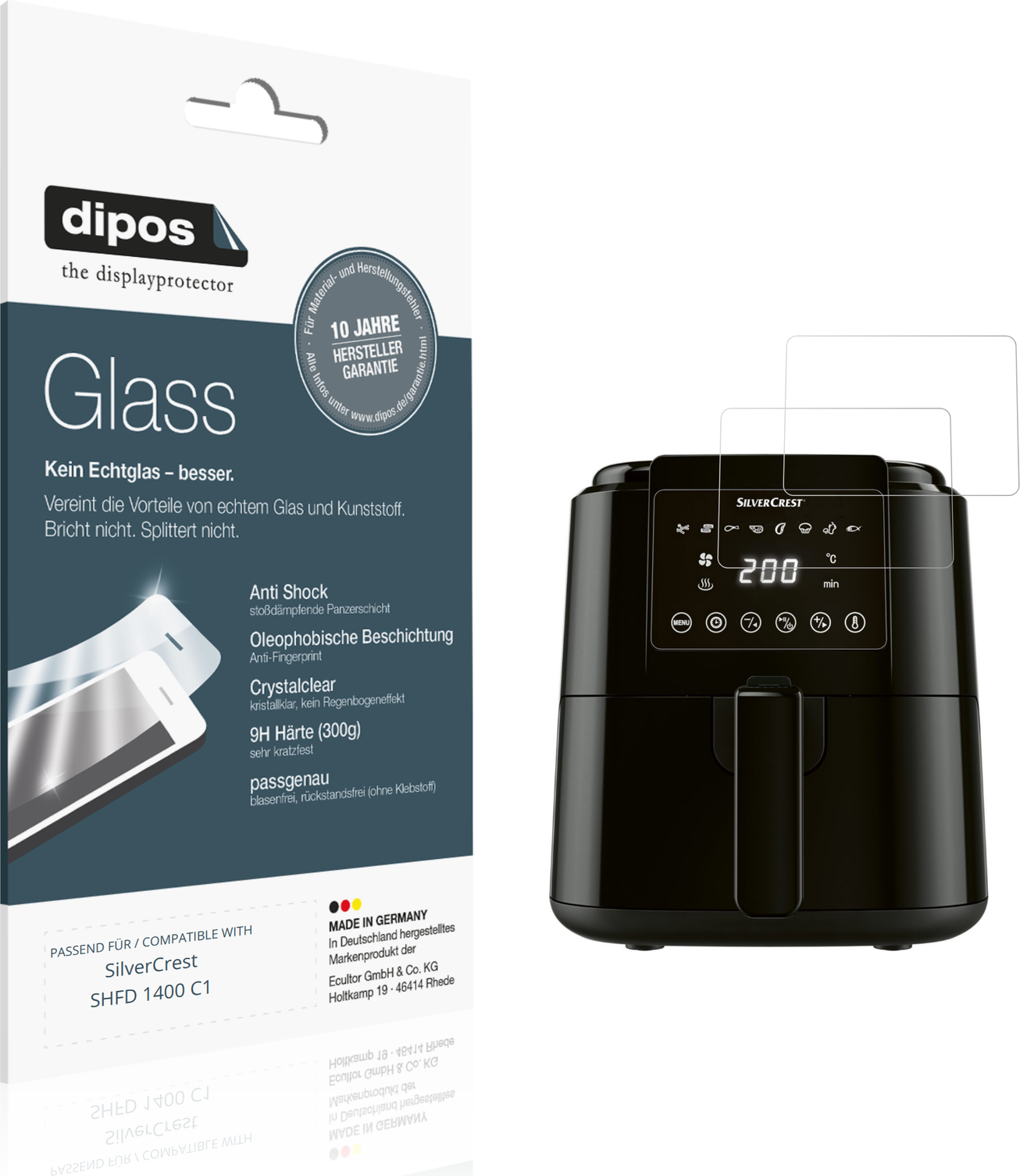 Dipos Screen Protector For Silvercrest Shfd 1400 C1