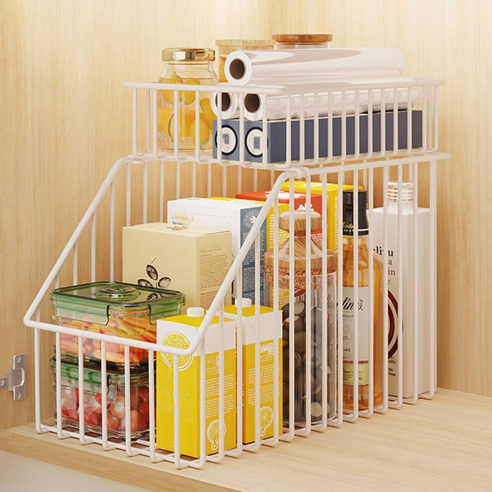 Bathroom storage under sink Under Sink PullOut Kitchen Bathroom Storage Rack