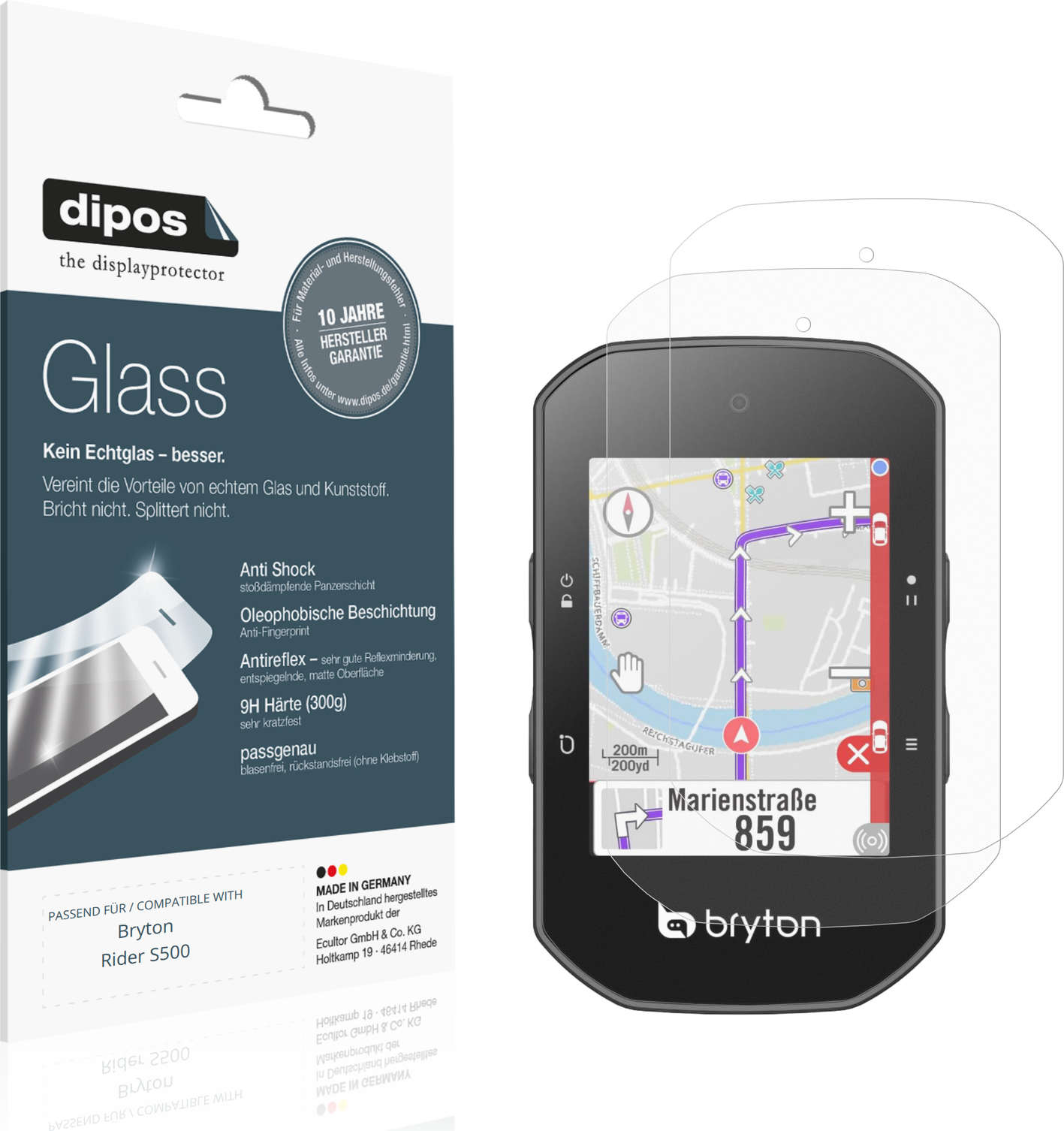 Dipos Screen Protector For Bryton Rider S500 Matte Flexible Glass