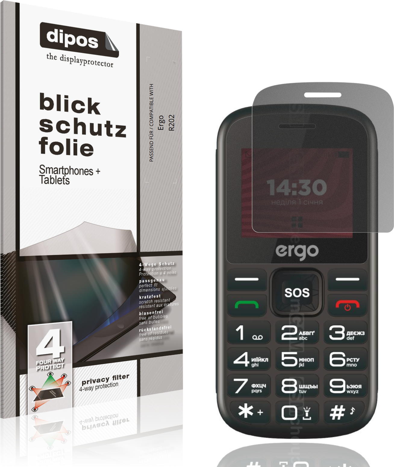 Dipos Ergo R202 Privacy Filter Screen Protector