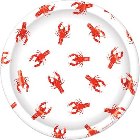 7 Inch Crawfish Paper Plates 2 Packs