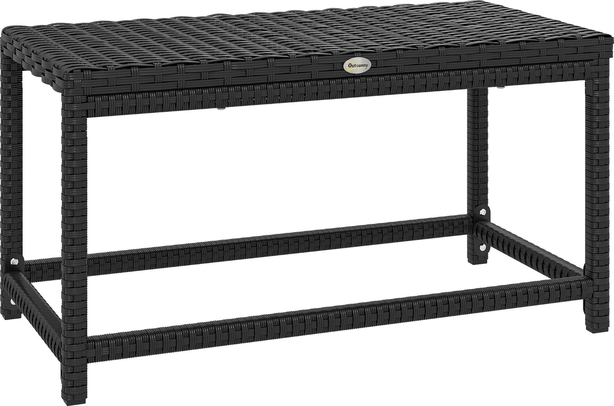 OutSunny Outdoor Coffee Side Table Rectangular Frame Sidobord