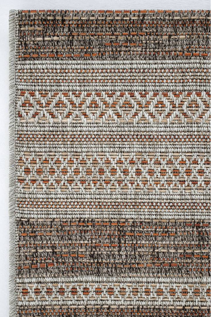 Ebern Designs Beige Aztec Stripes Bedroom Rug Rectangle 3'11" x 6'6"
