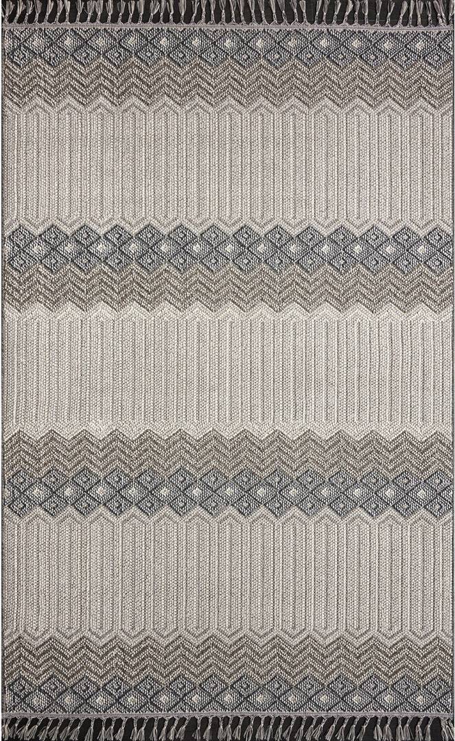 Ebern Designs Aztec Geometric Area Rug Rectangle 3'3" x 6'7" Beige