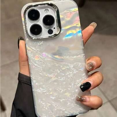 Shein White Plating Seashell Pattern Case