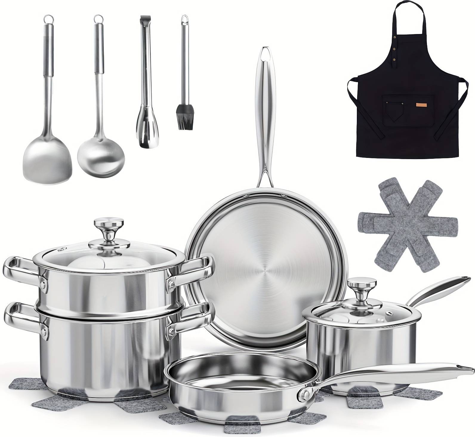 Temu 16pcs Collection Including Pots And Pans Cookware Set