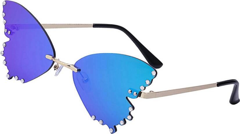 Fashion Butterfly Sunglasses Rimless Blue