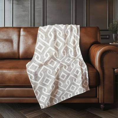 Addison Rugs Premium Machine Washable Modern Scroll Sherpa Throw Blanket Blankets