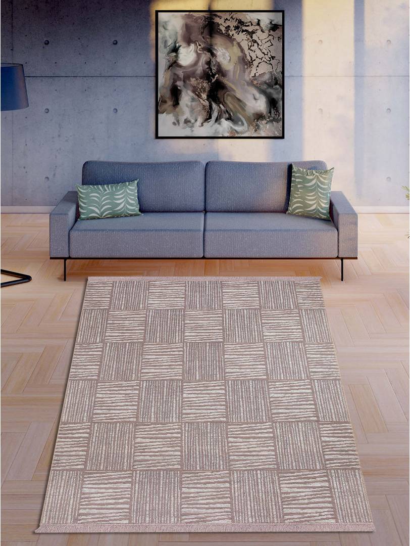 Ebern Designs White Geometric Area Rug Rectangle 160 x 230 cm