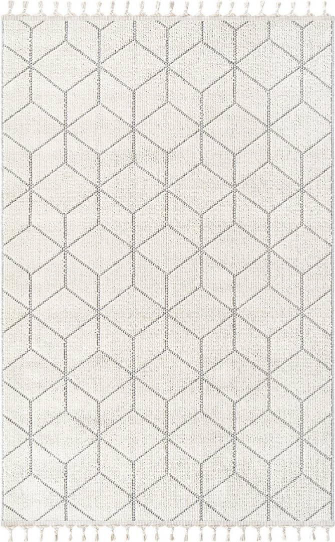 Ebern Designs Aztec Geometric Trellis Area Rug Rectangle 5'3" x 8'2" Grey