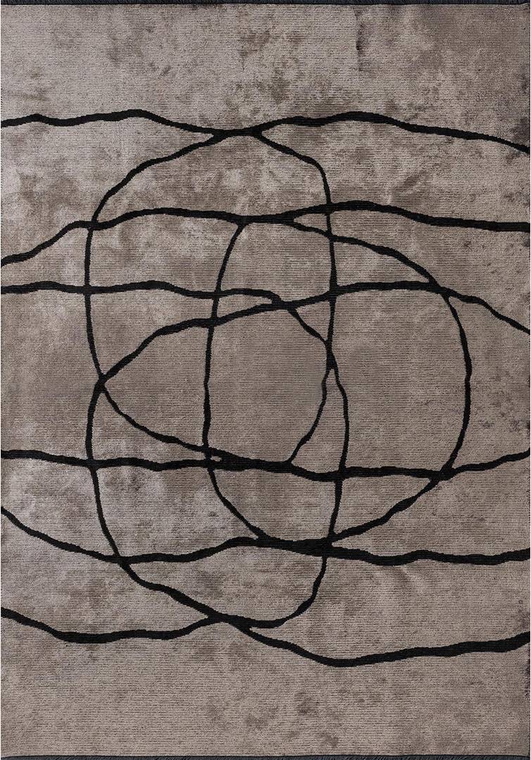 Ebern Designs Abstract Area Rug Rectangle 7'10' x 9'10" Brown