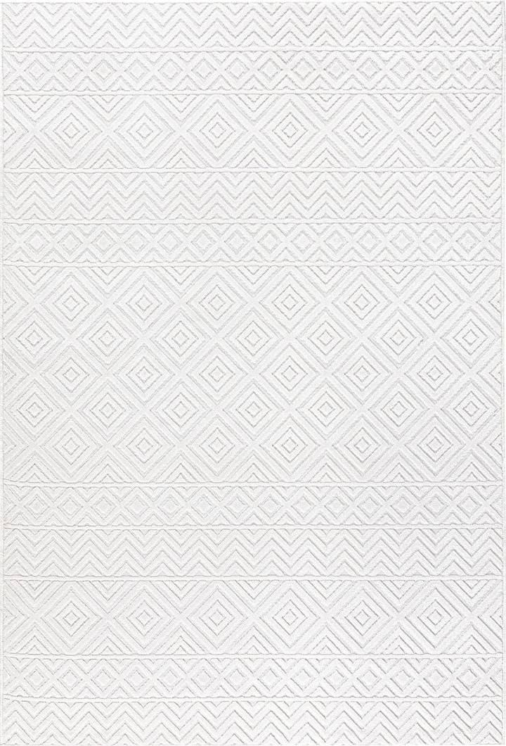 Ebern Designs Aztec Bedroom Rug Rectangle 3'3" x 6'7" White