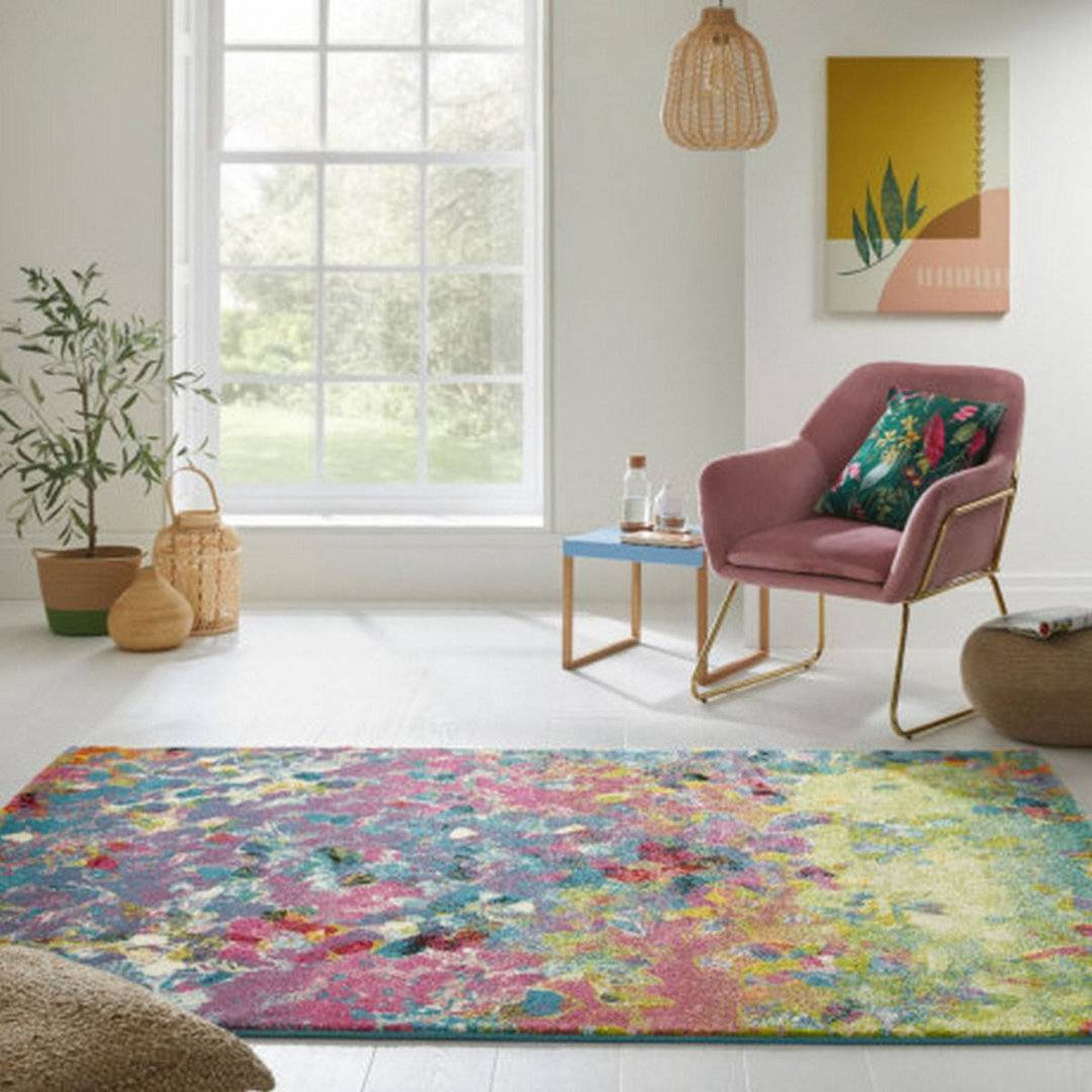 Borough Wharf Abstract Stain Resistant Area Rug 240 x 330 cm Transparent