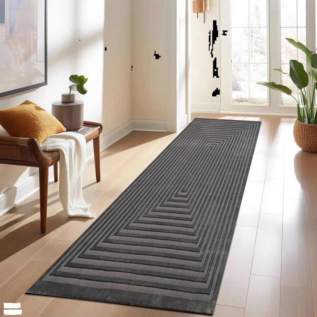 Brayden Studio Modern Large Area Rugs Rectangle 60 x 110 cm Grey