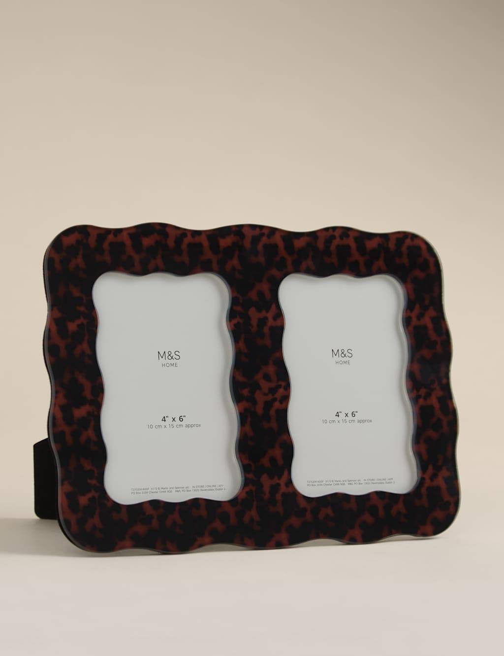 M&S Tortoiseshell Double 4x6 Inch Multi Photo Frame