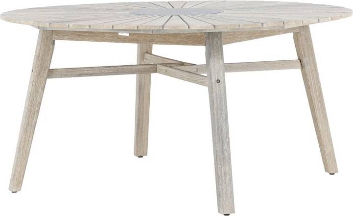Runt trädgårdsbord Utemöbler Venture Home Rives Rundt Matbord 150 cm Vitputsad Utomhus