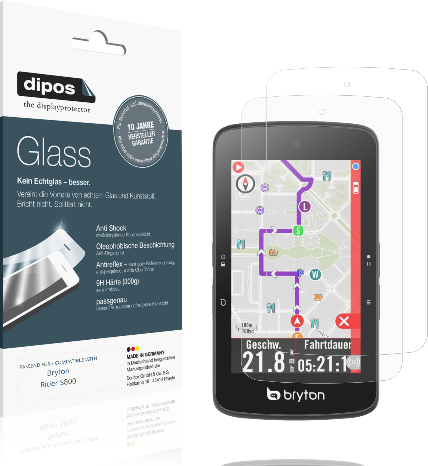 Dipos Screen Protector For Bryton Rider S800 Matte Flexible Glass