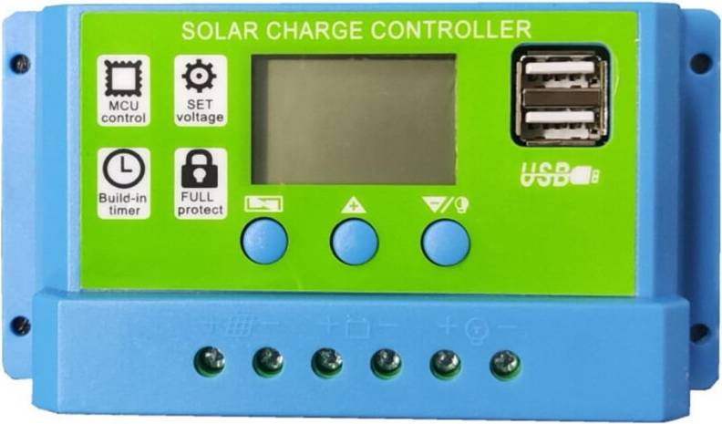 Solar Charge Controller 30A 12V 24V Multi-Function LCD Display Dual USB