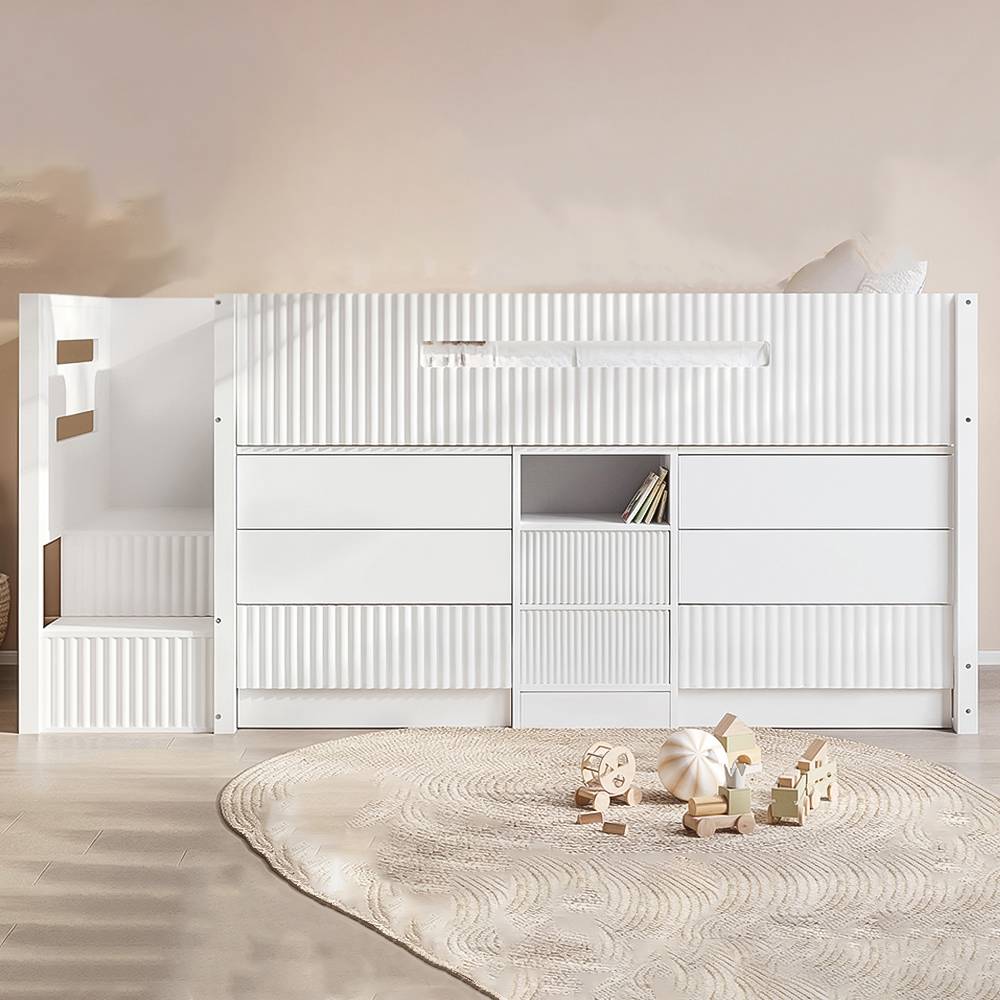 Mid sleeper Flair Luca Mid Sleeper Ribbed Storage Bed