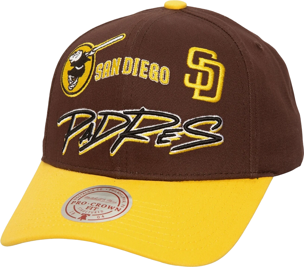Mitchell & Ness MLB Eldy Script Pro Snapback Cap Brown