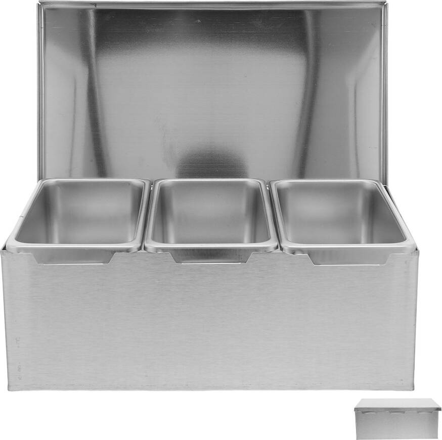 Inoomp 2Pcs Stainless Steel Multi-Compartment Spice Box